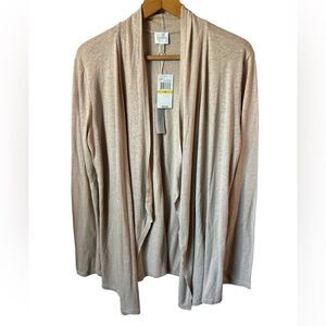 NWT Cupid draped open cardigan in size medium Haygrass linen blend staple